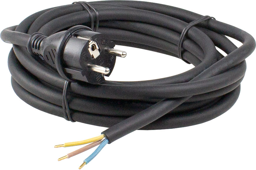 Anschlussleitung Anschlusskabel 3-10m Gummi abgemantelt Schuko Stecker 3G1.5