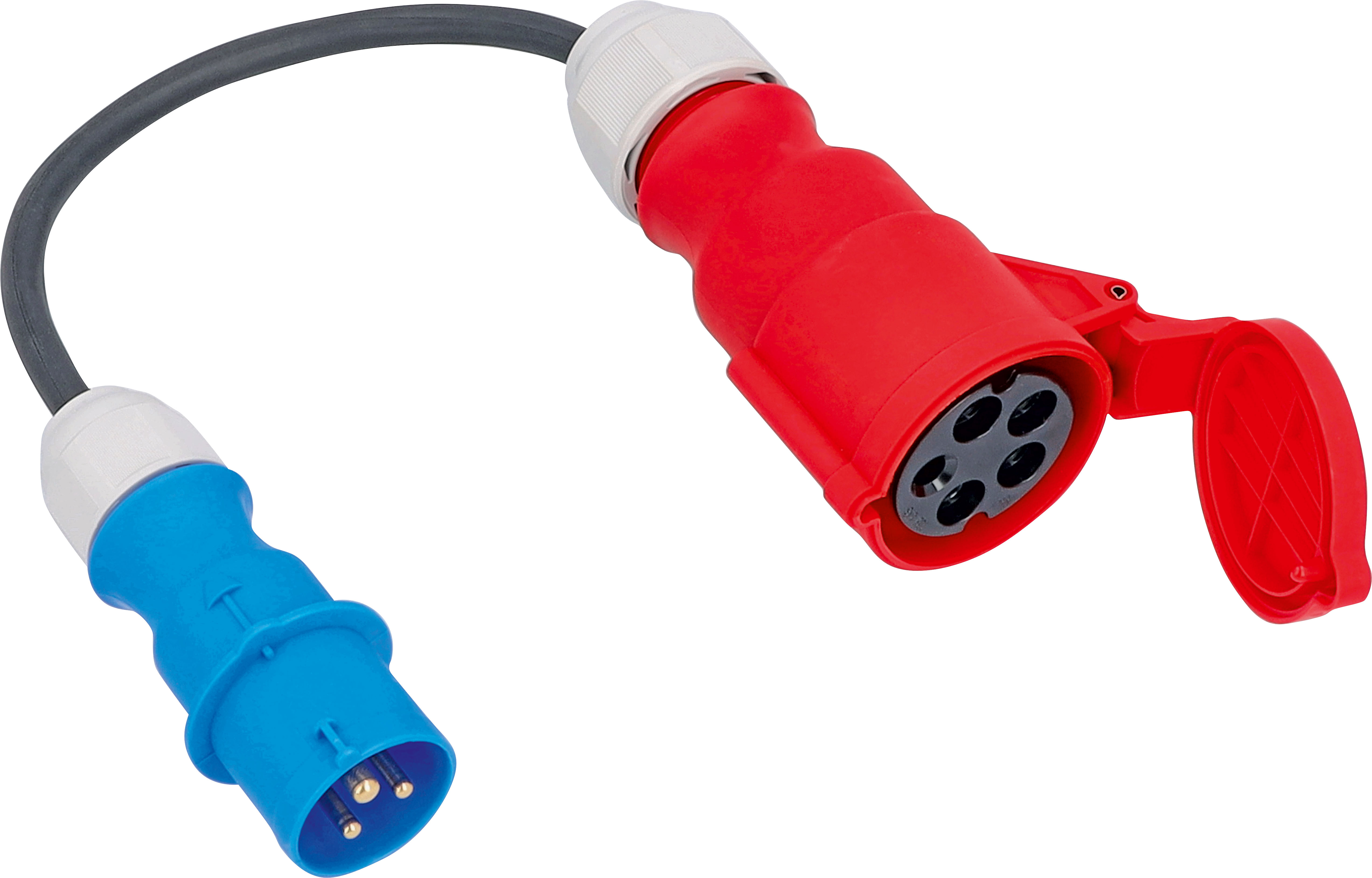 CEE Adapterleitung Kabel 0.3m Schuko Adapter CEE 230V 400V 16A 32A 5-polig IP44